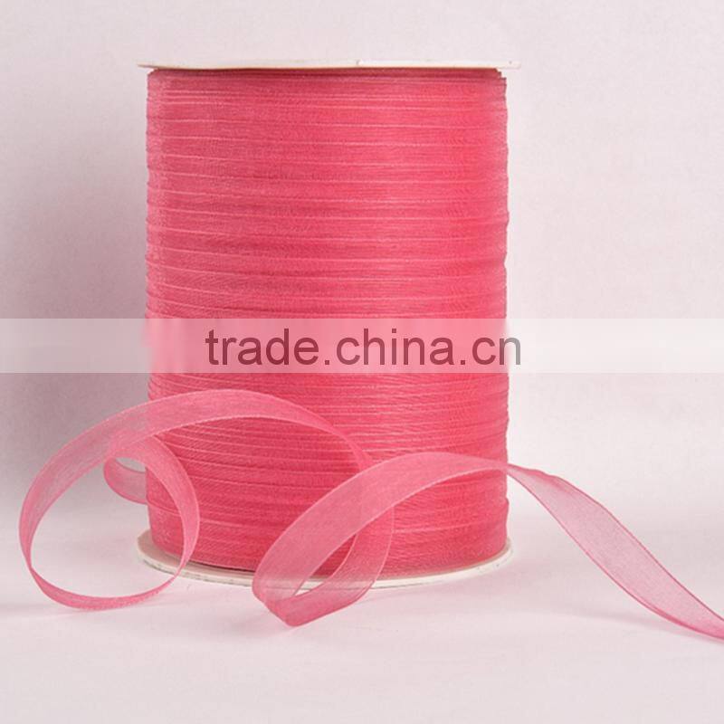 Hot sale new design 1/8" inch 3mm sheer organza voile ribbon