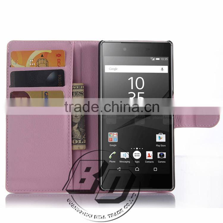 Ultra High Quality Magnetic flip PU leather wallet case with card slots For Sony Xperia Z5 Premium luxury Case fast delivery