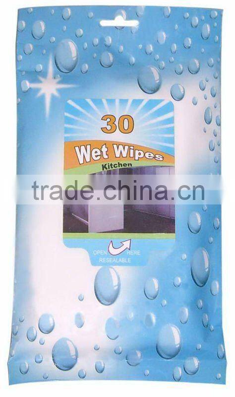 30pc CE certification kitchen cleansing wet wipe, household cleaning