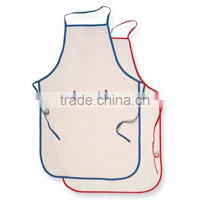 white promotional cooking apron with logo with pocket