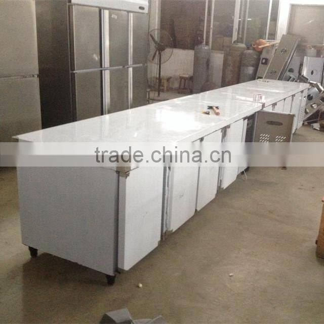450L Stainless Steel commercial 3 doors worktop refrigerator