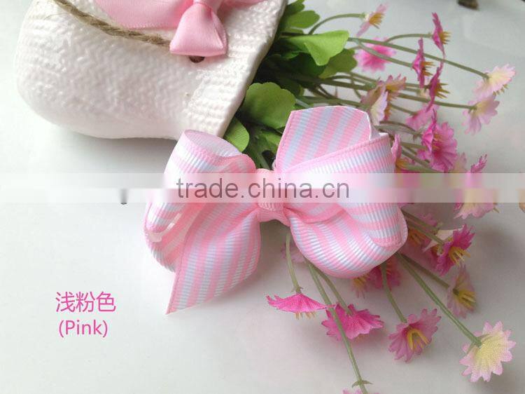 Cute Baby Bow Ties Grosgrain Ribbon Stripe Baby Hair Bow