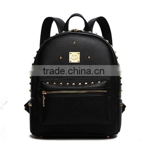 women leather backpack with rivets, backpack leather