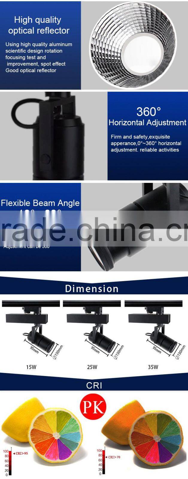 Best Brand RoHS rail track lighting