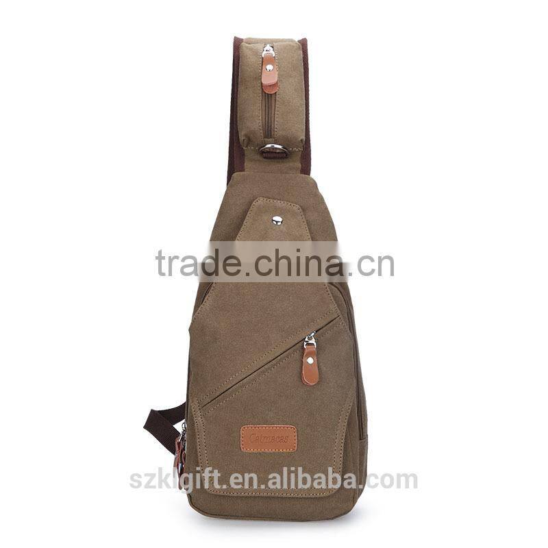Hot selling canvas travel shoulder bag for men with low price