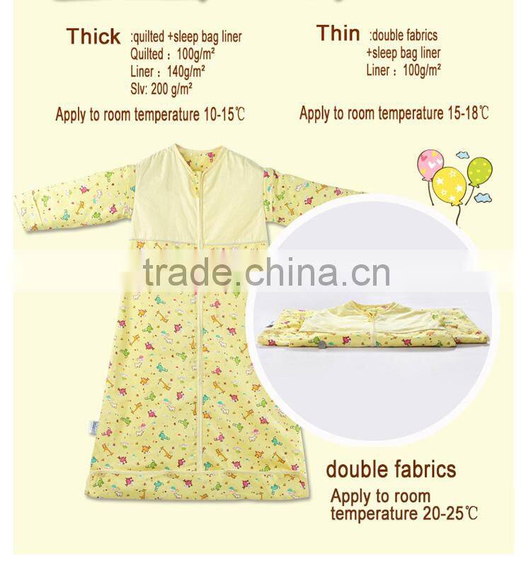 Infant kids anti kicking quilt sleeping bag for four seasons detachable fillings blue style