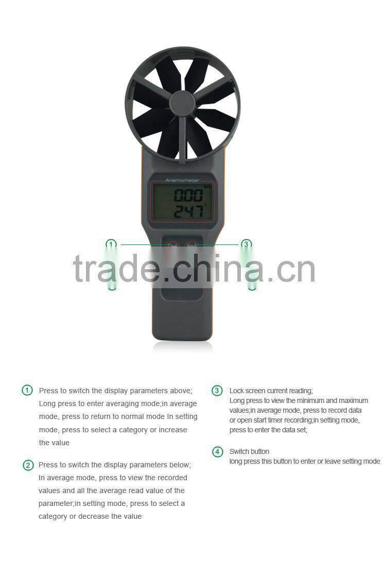 Wind Speed Wind Range Temperature Humidity DP Measurement Digital Anemometer Price Meter