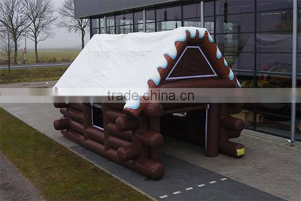 Wooden House style inflatable tent, inflatable log cabin tent for custom size