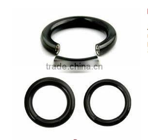 16 Gauge Blue Yellow Anodized Titanium segment ring free lip nose rings