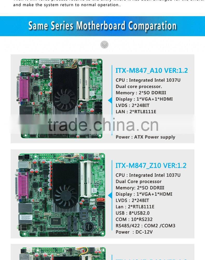 2* RJ-45 Lan port Cheapest celeron industrial pc motherboard 1037u embedded computer board with factory best prices
