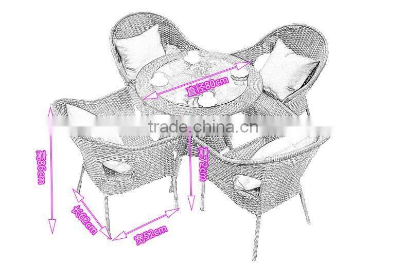 Hot Selling New Style Cheap Old Europe Style PE Rattan Garden Furniture Table Set