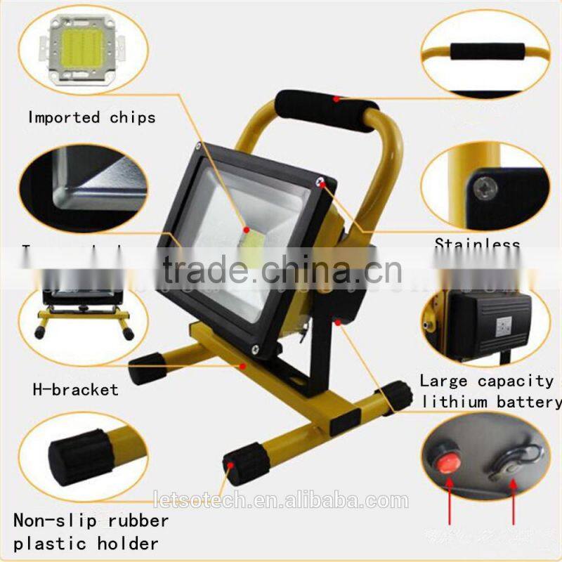 2016 New IP65 50w 100w 200w portable rechargeable led flood light with CE ROHS warm white 3 years warranty