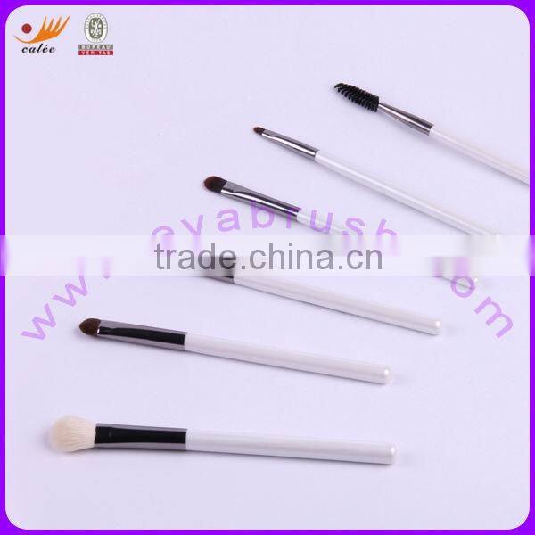 Latest Fashion Pearl White Travel/Portable Cosmetic Brush Set with Real Hair & Nylon hair