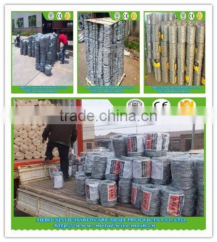 hot Galvanized double twisted 14#x14# barbed wire fob price per roll
