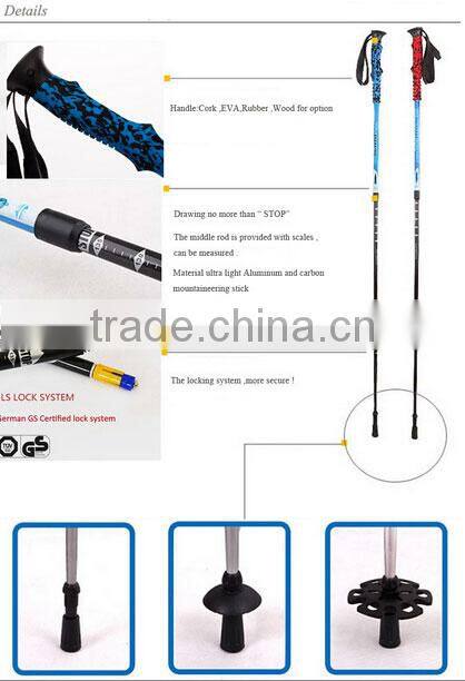 2015 Newest Popular Cheap Carbon Fiber Light Trekking Pole