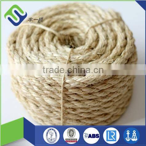 Natural color sisal 3 strand fiber rope free sample
