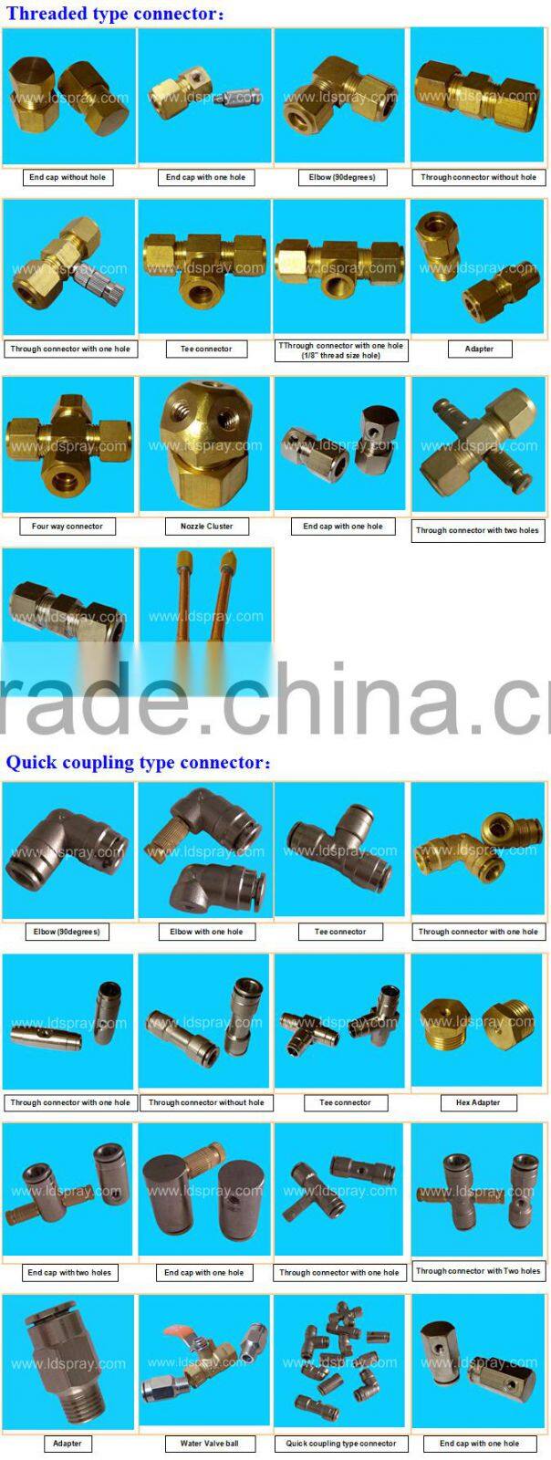 3/8" or 9.52mm Threaded type brass Tee connector in mist system field