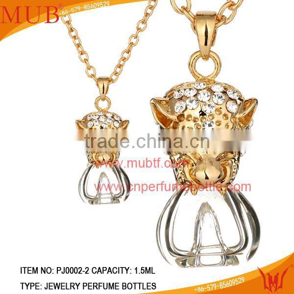 Leopard shaped Perfume bottle jewelry Necklace for women wholesale