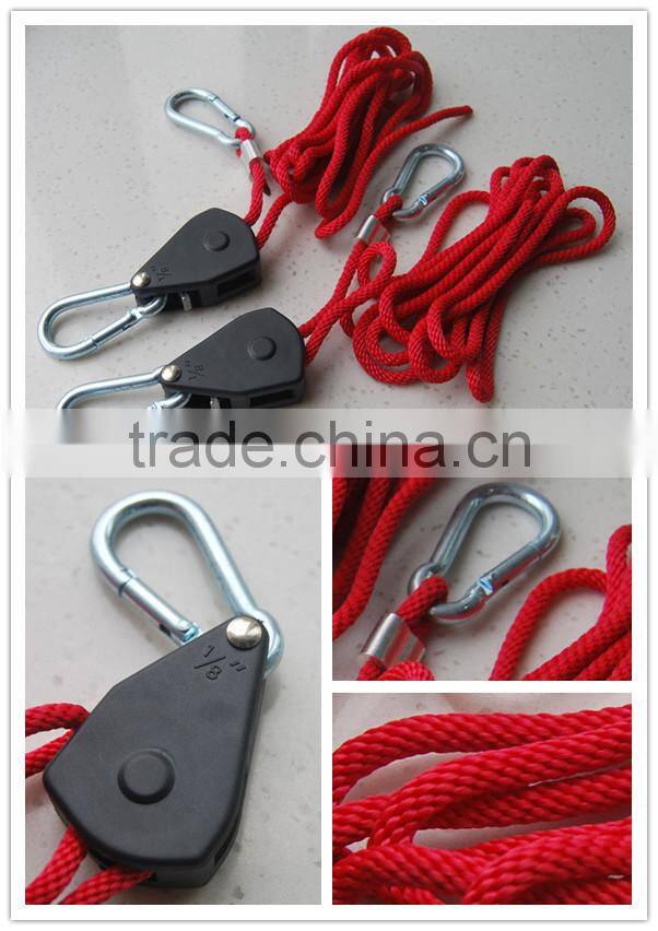 1/4" hood hanger rope ratchet/ rope ratchet light hanger/ adjustable grow light rope hanger