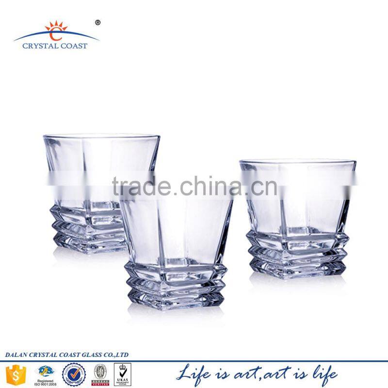 300ml crystal heavy shot square wine glass