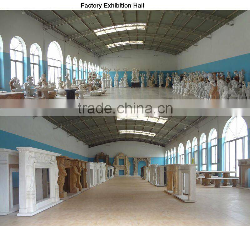 Exhibition Room Decoration White Marble Fireplace Mantel