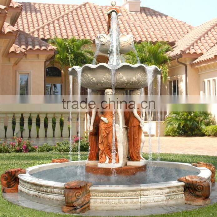 Beautiful hot sale garden large stone fountain with circle pool