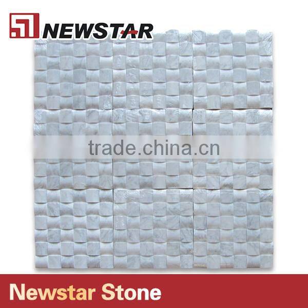Newstar Natural White Carrara 3D Cambered Wall Decoration Mosaic