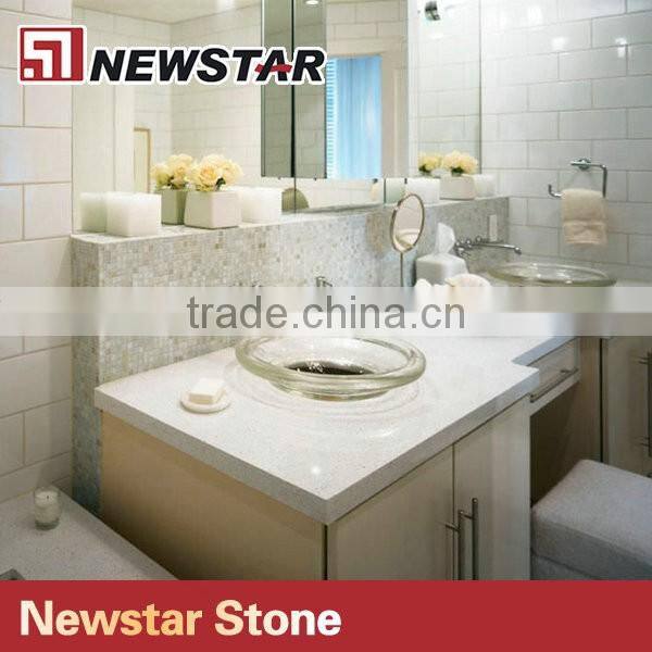 Newstar Chinese artificial quartz prefab double sink vanity top