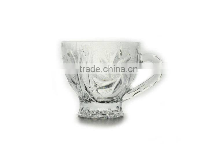2015 new glass cup with handle manufacturer, thick stem wine glass