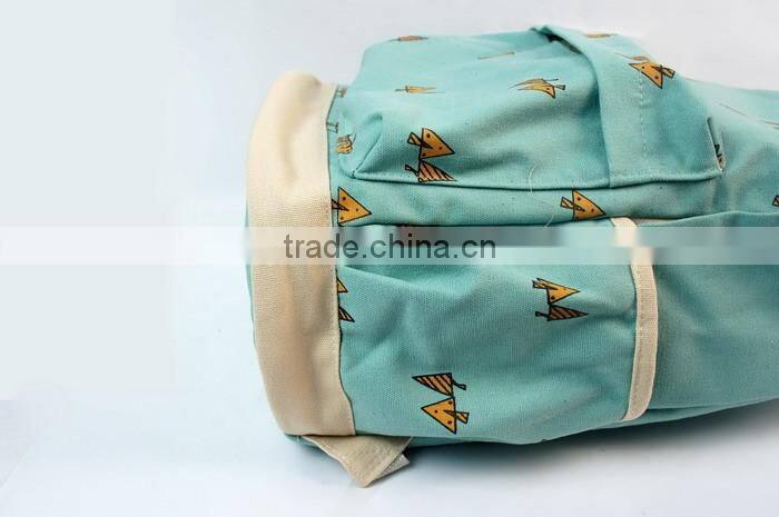 Little Tree Printting Canvas Water Resistant Backpack Cute for Girls