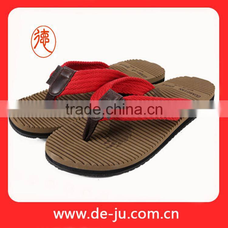 High quality red canvas strap massage flip flop shoes