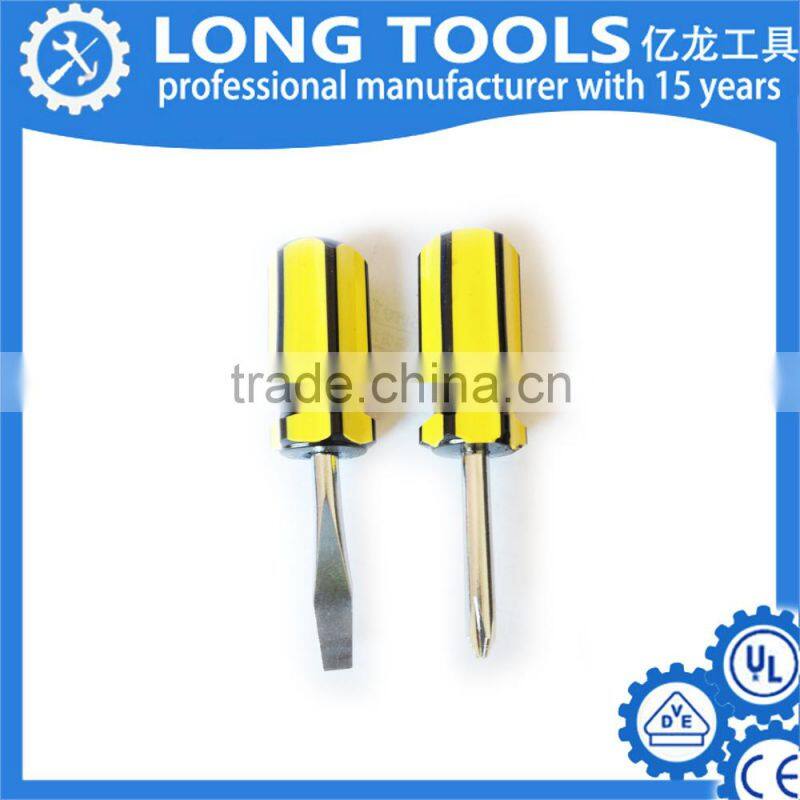 Hot sale plastic handle carbon steel mini slotted screwdriver