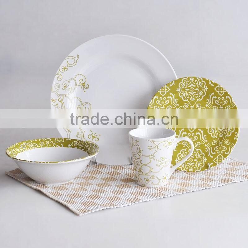 16pcs porcelain dinnerware set with decal,ceramic dinner set with 4C printing