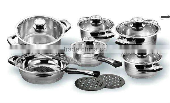 16 pcs stainless steel cookware set