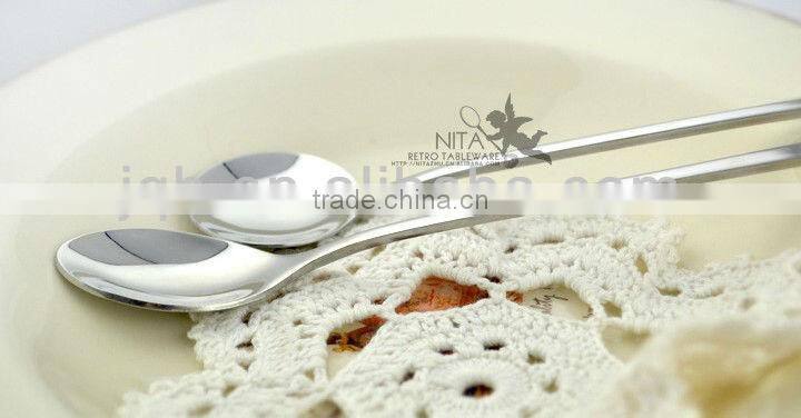 Mirror polishing long handle stainless steel ice spoon