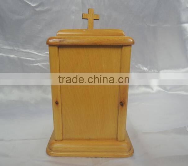 Chinese funeral supply european style Hand-crafted solid wood funeral urn wholesale for adult ashes