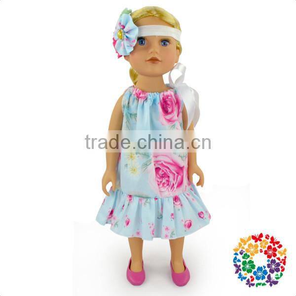 cute baby girls 18 inch doll clothes summer floral cotton candy dress for dolls