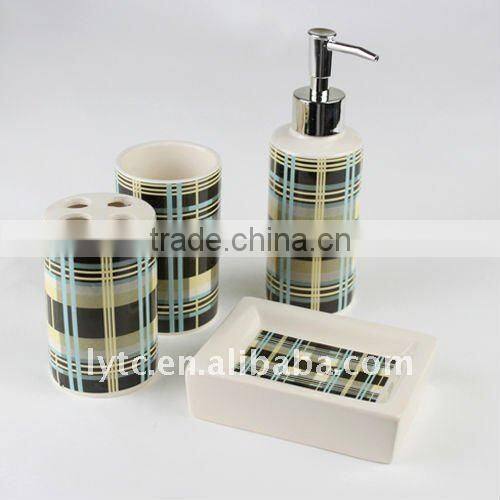 stripe bath set accessories