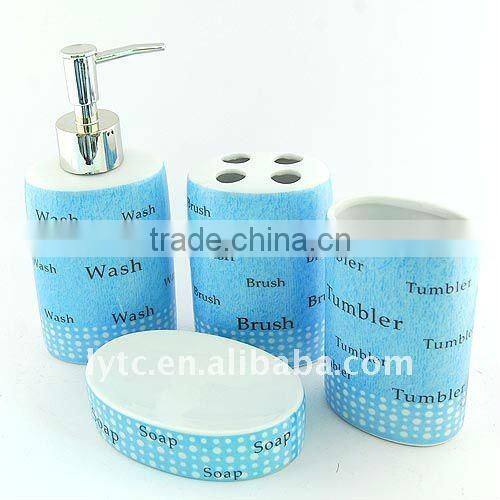 ceramic green bathroom accessories set