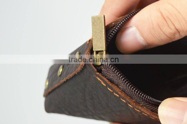 Full grain leather wallet men coin purse from Italy with card holder