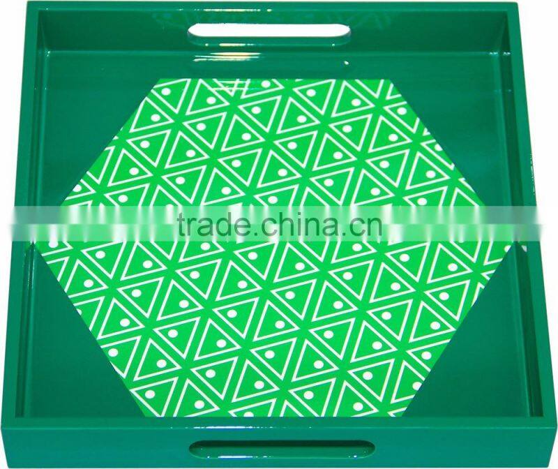 Square lacquered serving tray