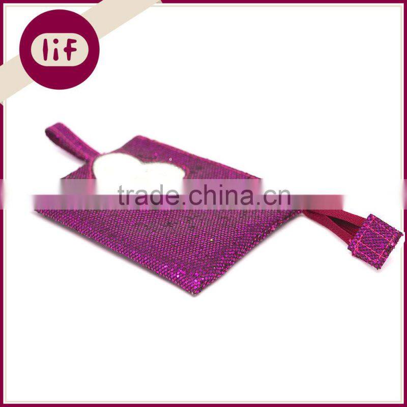 Fancy Flat Glitter Pencil bag, With Heart Glitter Pencil Bag, Shinning Pencil Bag