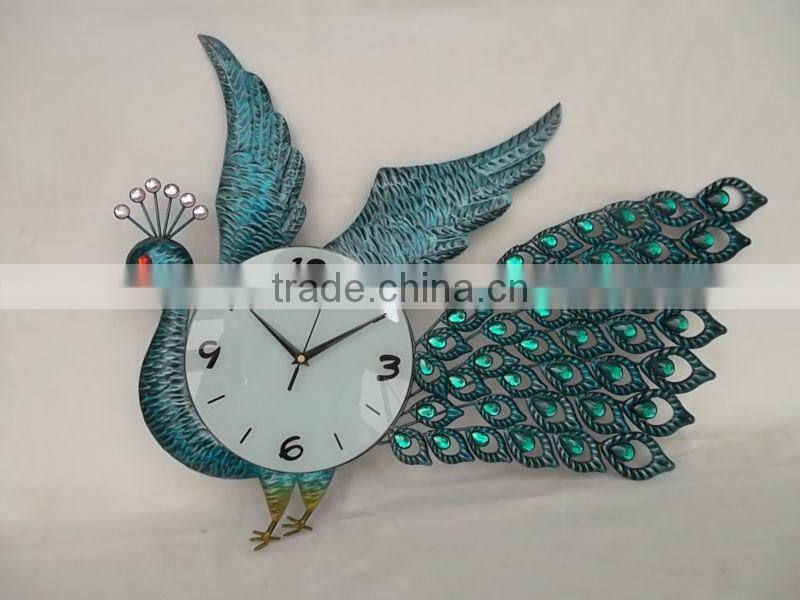 peacock wall metal digital clock