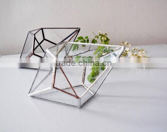 Geometric Shape Glass Terrarium Plant Holder