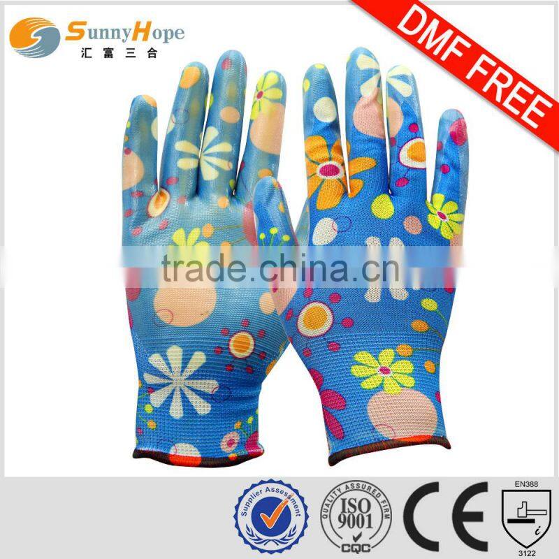 SUNNYHOPE 13gauge nylon palm coated gloves