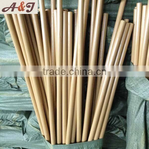 Cream yellow color paint wooden tool stick with dome end