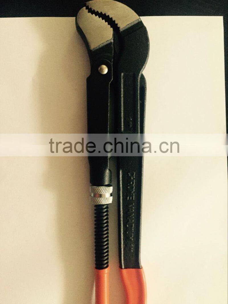 S type bent nose Pipe plier / Pipe wrench with good price and high quality