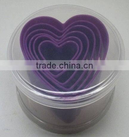 6pcs Heart Shape Plastic Cookie Cutter Set CK-CM0260