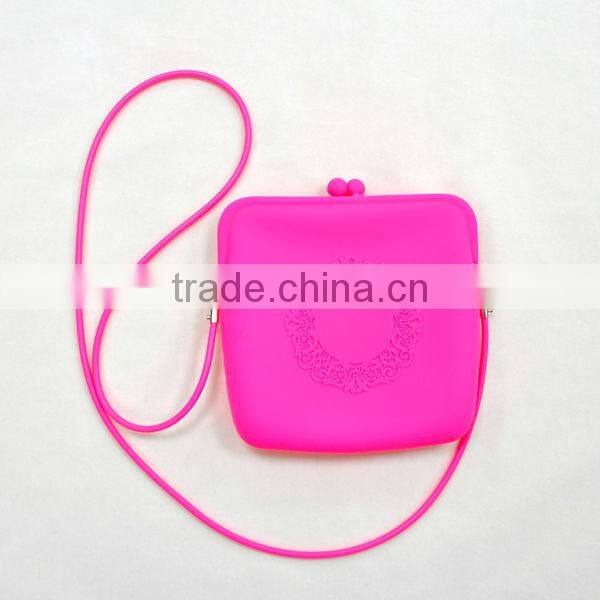 2013 silicone sling bag with lace pattern