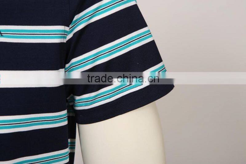 2016 men's new design cheap striped polo shirt